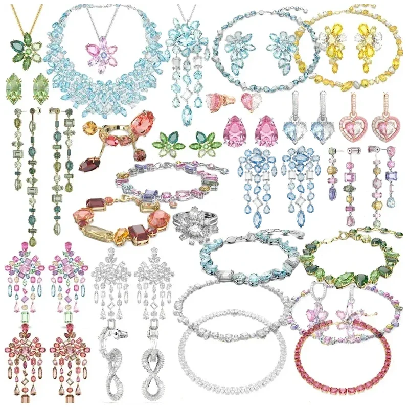 High Quality Original Women's Jewelry Set,Gema Series Colorful Style Jewelry Set,Showing Noble Elegance,Suitable for Holiday Gif