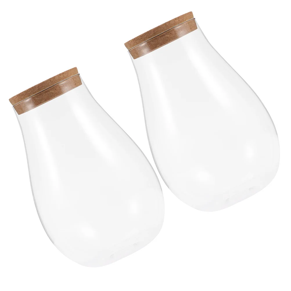 

2Pcs Moss Ecological Bottle Durable Glass Micro Landscape Bottle for Home Office Balcony Decoration Plant Container