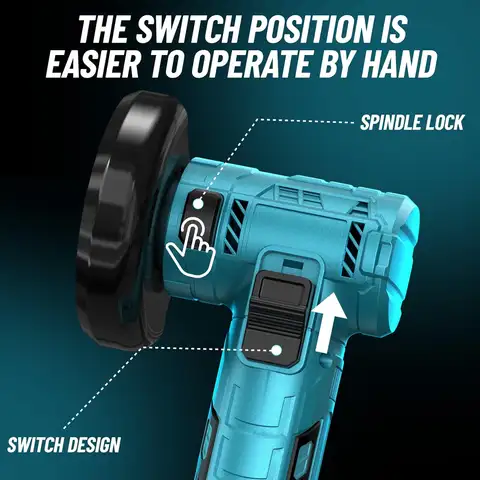 Seesii sladdlös minivinkelslipsats 19000 rpm borstlös elektrisk slipmaskin för metall, träpolering, rostborttagning 8 best sales vinkelslip trä - №1