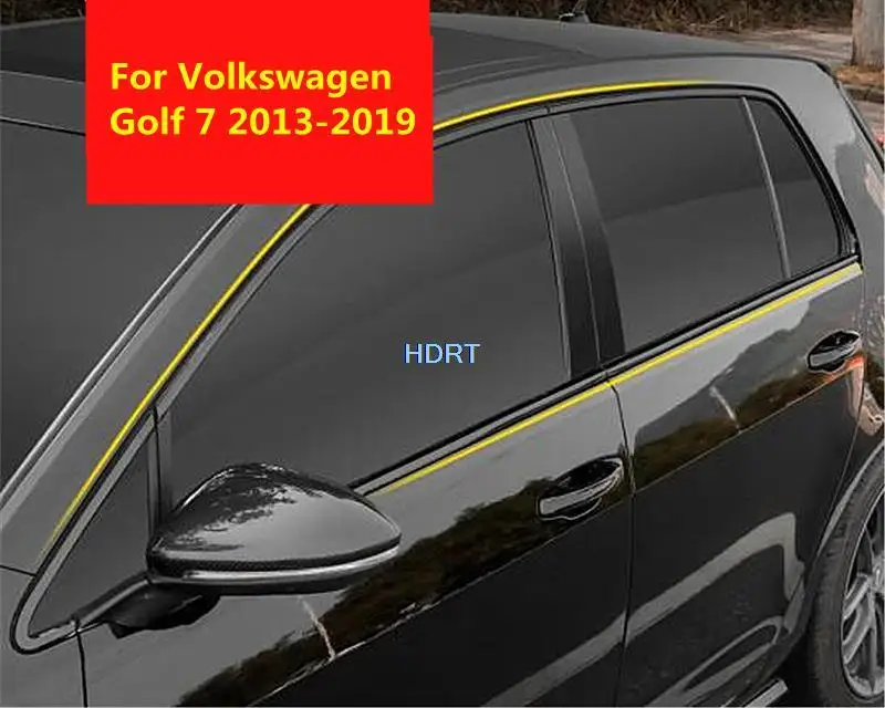 Car Styling Window Moulding B Pillar Decorative Sticker For Volkswagen VW Golf 7 MK7 2013-2019 Door Post Trim Strip Accessories