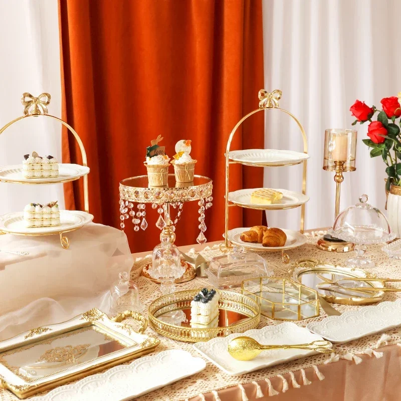 

European Palace Style Wedding Dessert Stand Afternoon Tea Cake Snack Server Buffet Display Plate