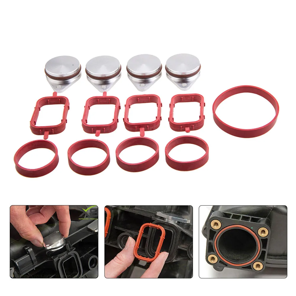 4*22mm/4*33mm Diesel Swirl Flap Blanks Bungs Intake Gaskets Kit for BMW E87 E46 E90/91/92 E39 E60/61 E38 E65 E83 E53 E70 M47 M57