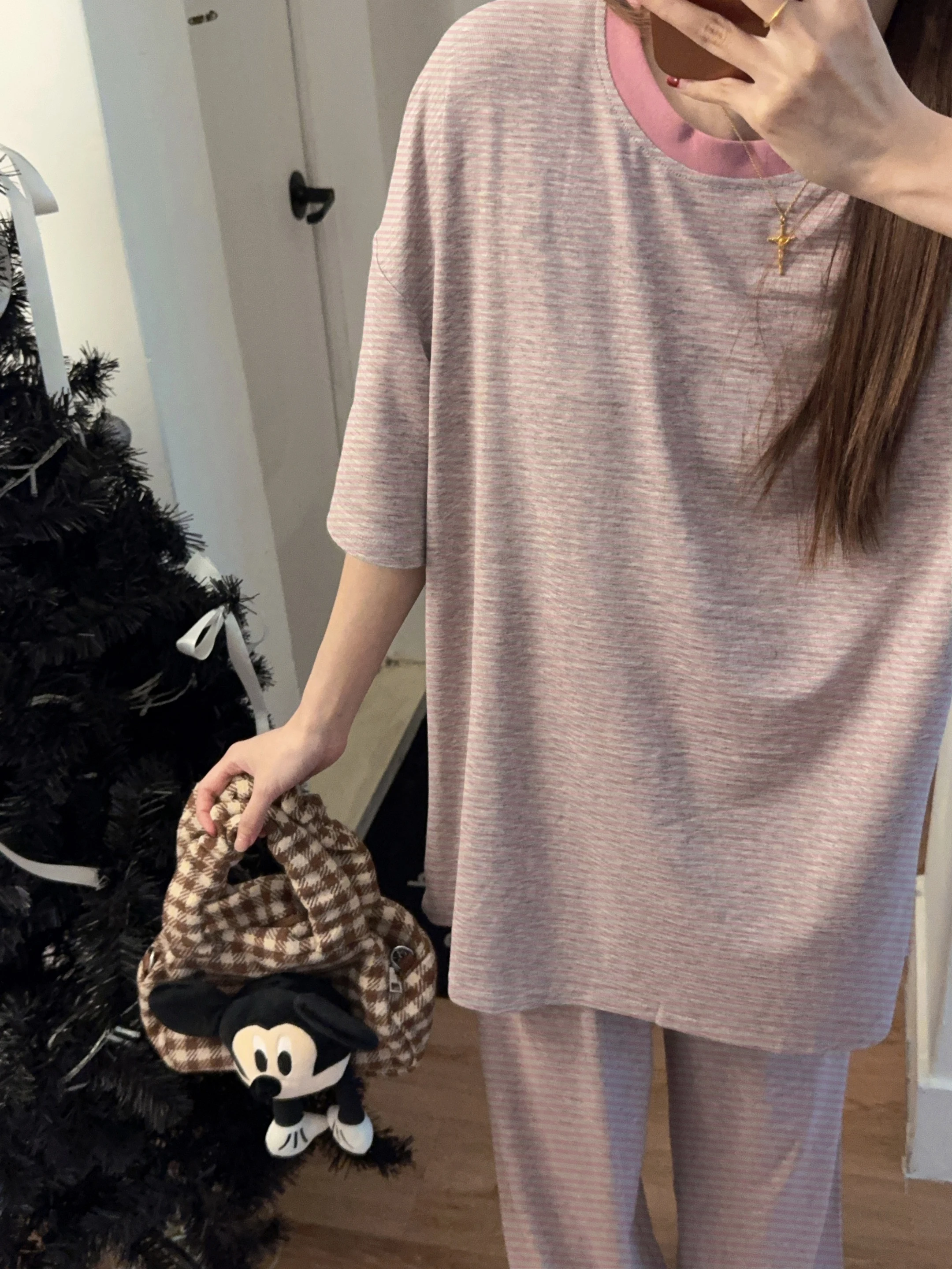 

Couple's Sleepwear Set Women's Spring Autumn Modal Striped round Neck Loose Home Soft Home Clothes Summer Comfortable Cartoon...