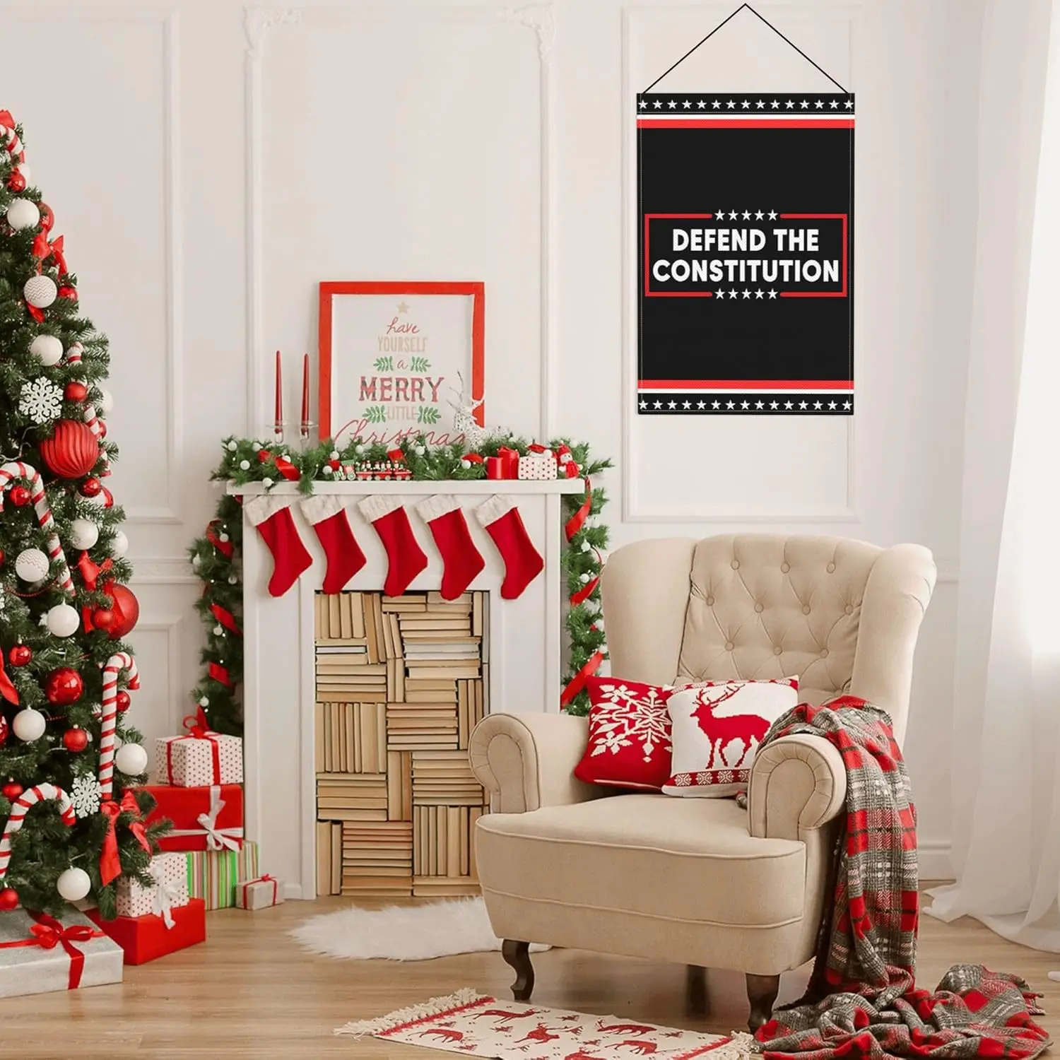 الدفاع عن الدستور العلم القتال أعلام حديقة القالة 12x18 علامات ساحة الخيش مزدوجة الجوانب LLE #2