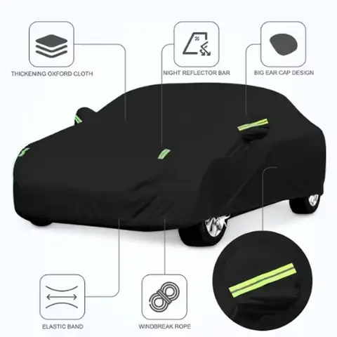For Red Flag H5 Oxford Cloth Full Car Cover Outdoor Waterproof Dustproof Anti UV Sun Snow Protection Exterior Accessories