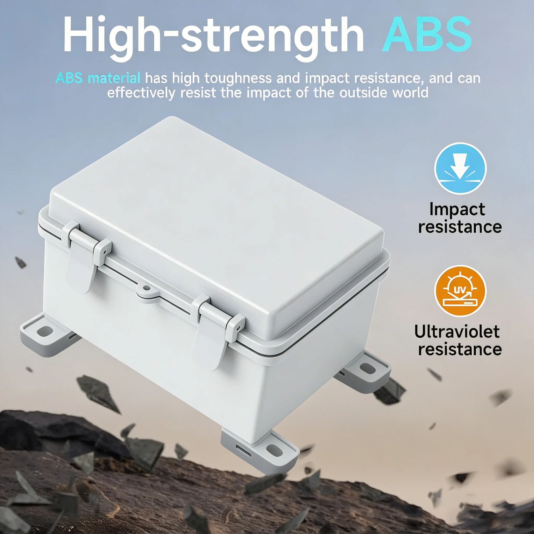 IP66 Electrical Plastic Enclosure ABS Power Junction Box Outdoor Waterproof Distribution Box for Electric Instrument Project