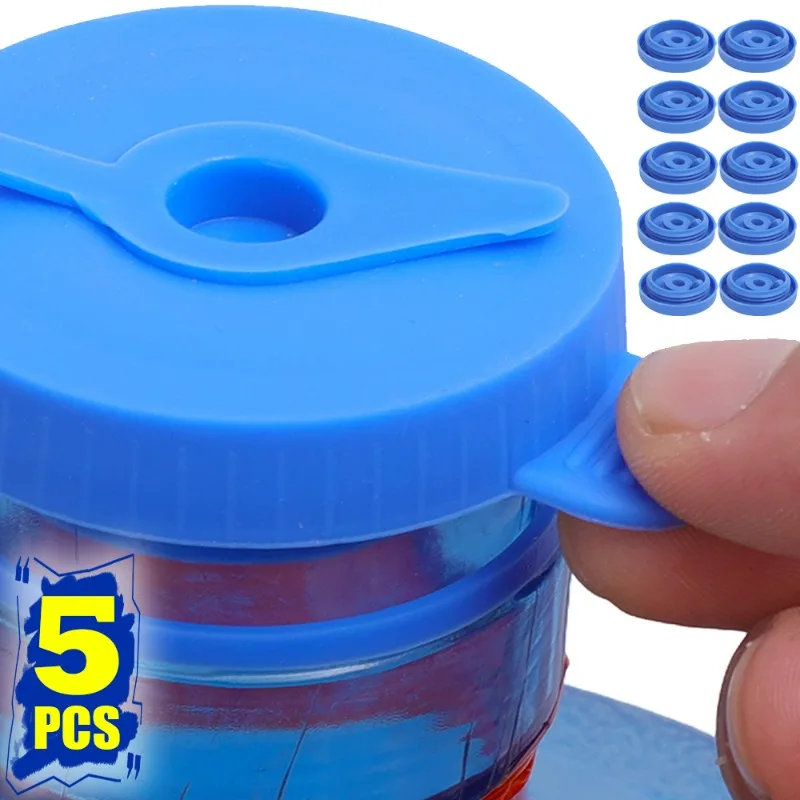 5/1PCS Silicone Water Jug Lids Non-Spill Water Bucket Caps Thickened Drinking Bucket Leak Proof Sealing Cover Bottle Accessories