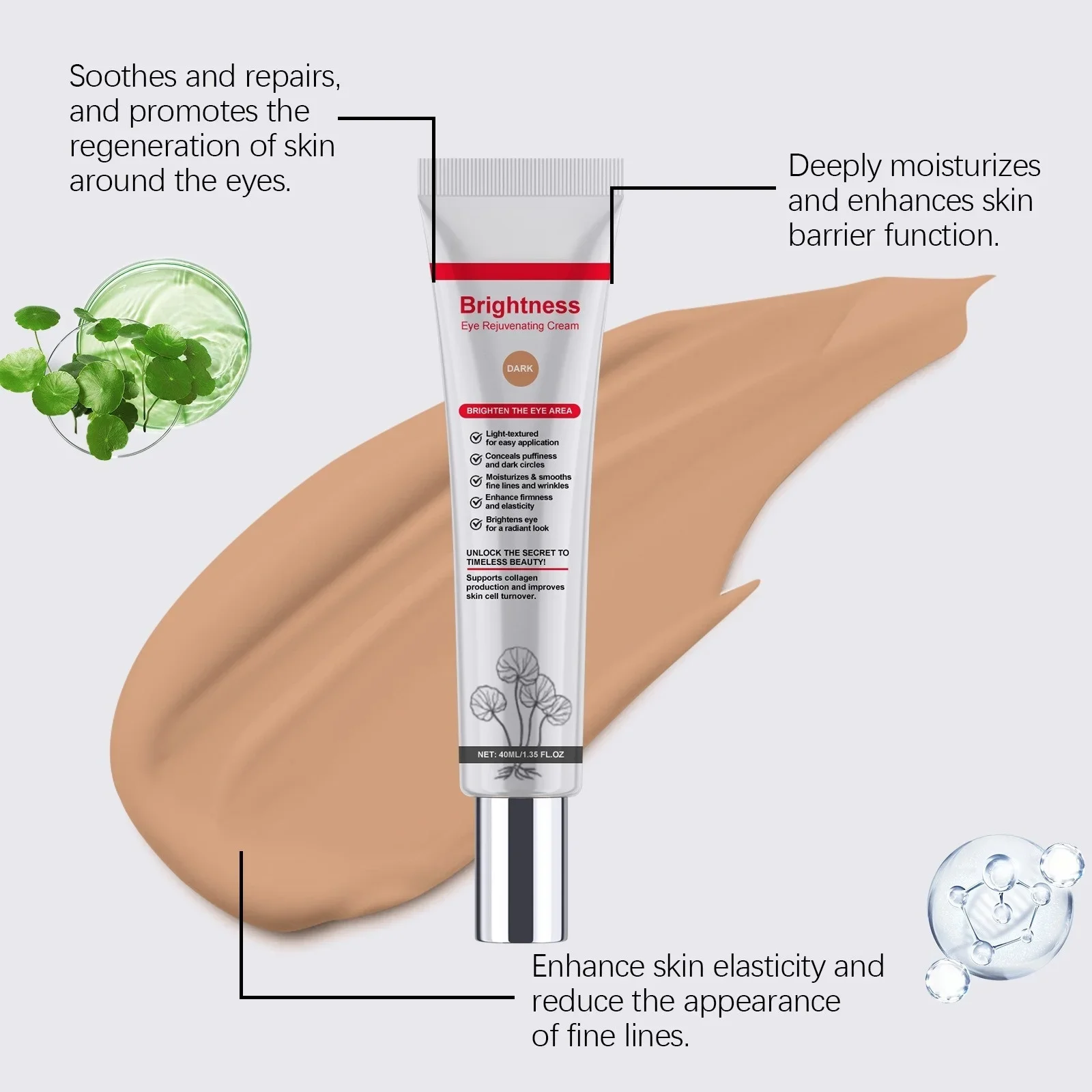 Olhos corretivo facial centella asiática invisível escuro sacos de olho poros correção cc creme melhorar maçante sombra primer compõem