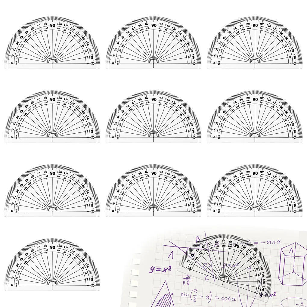 Packung mit 10 Schülern lernen Lineale Winkel messung Mathe Briefpapier