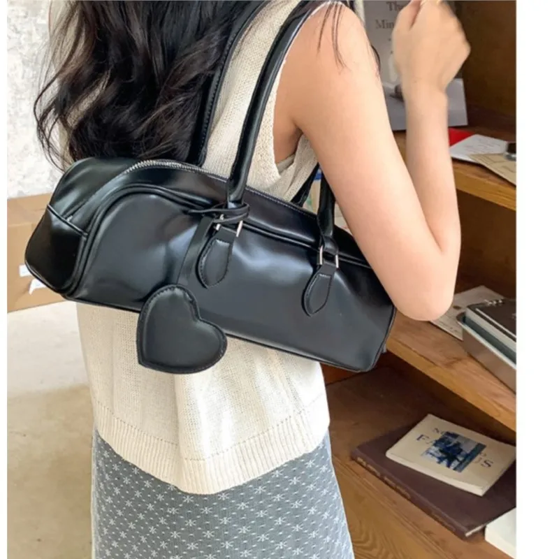 

JIAERDI Vintage Red Shoulder Bags Purse Women Fairycore Aesthetic Heart Pu Leather Y2k Underarm Bag Ladies Harajuku Handbag Chic
