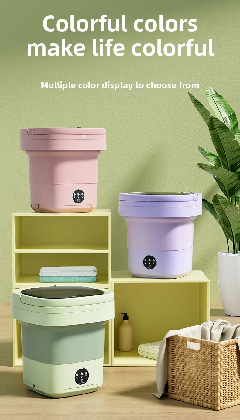 Portable Mini Washing Machine 11L Large Capacity Integrated Drying for Home Use on Underwear