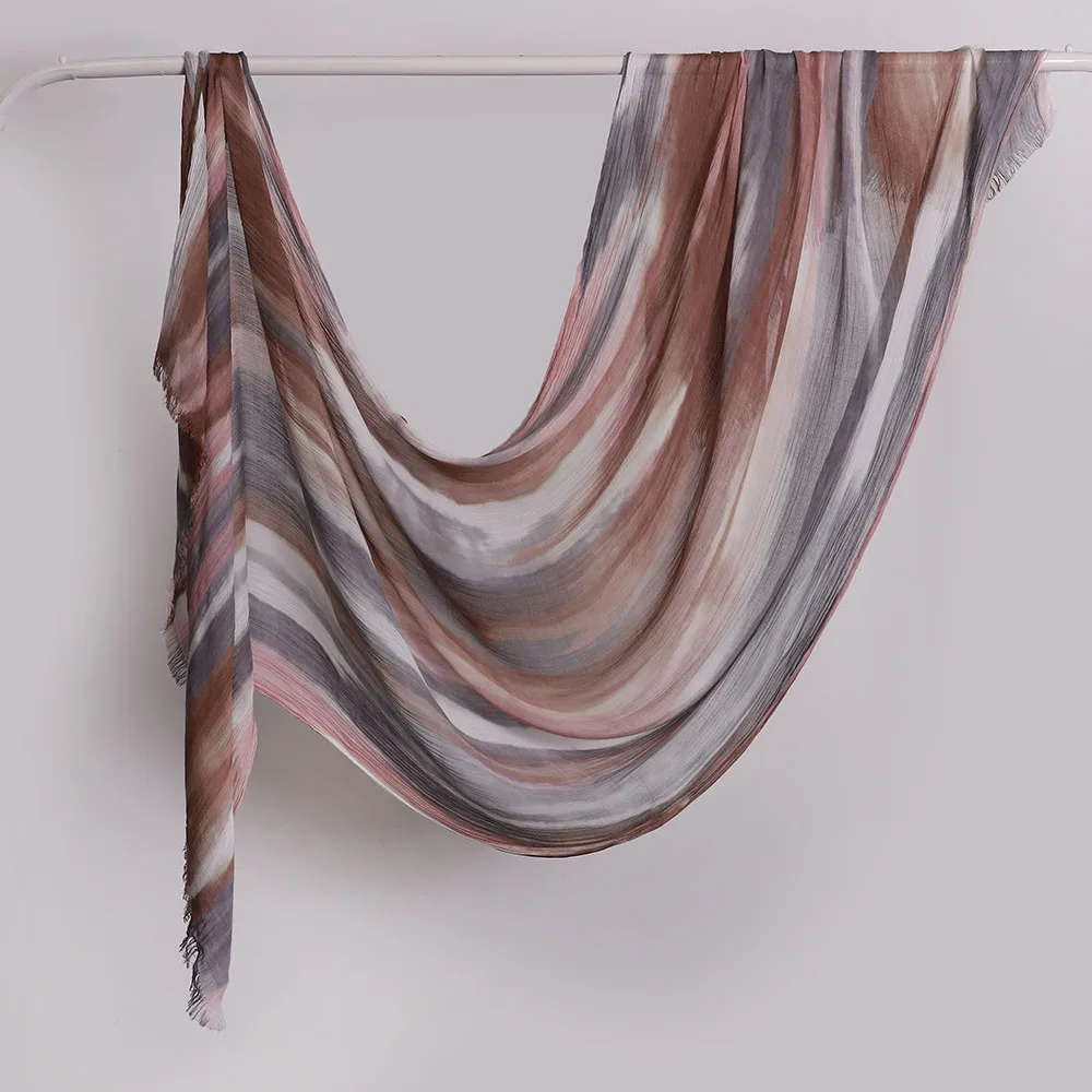 Muslimischer Batik-Hijab Premium Kopftuch Weicher Atmungsaktiver Hijab für Frauen Farbverlauf Baumwolle Viskose Modal Hijab Femme Musulman – Detail 6