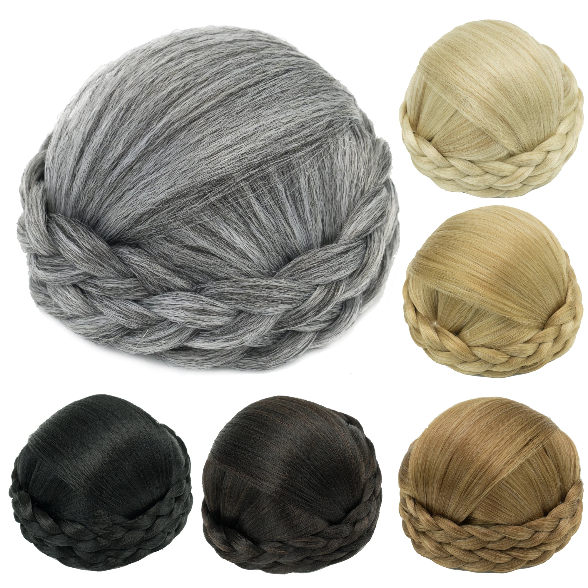 الشعر الاصطناعية مضفر العقدة راقصة كعكة الشعر غطاء دونات قطع الشعر Scrunchies كعكة الشعر مقاطع شعر مستعار أوبدو قطعة شعر