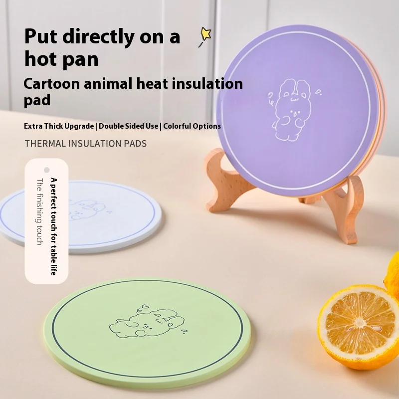 

Silicone Heat Resistant Pad for Kitchen Tableware Restaurant Dinnerware Set Anti-Scalding Baking Mat Absorbent Cup Coaster