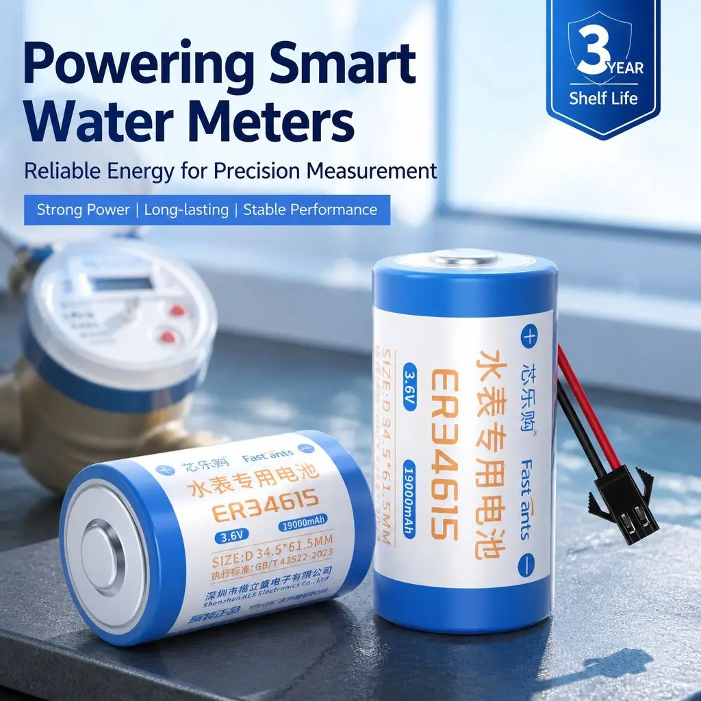Paquete de 5 Baterías ER34615 de 3.6V de Alta Capacidad Li-SOCl2, Tamaño D, 19000mAh, Primarias, para Medidores de Agua, Gas, Electricidad, IoT, PLC