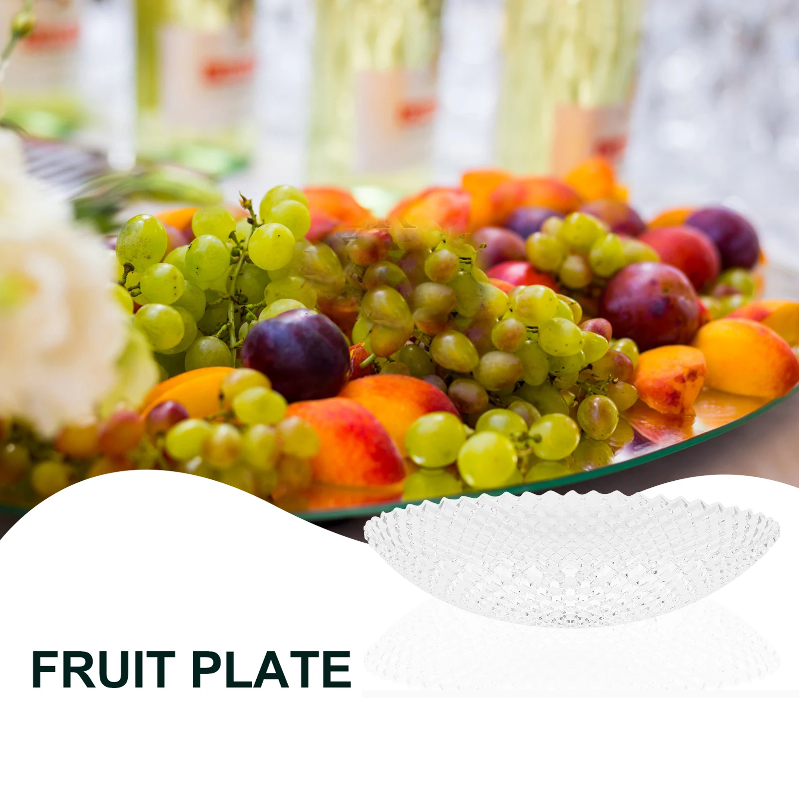 

Large Transparent Fruit Plate Acrylic Serving Tray Party Storage Household Dessert Food Trays Smooth Surface Premium