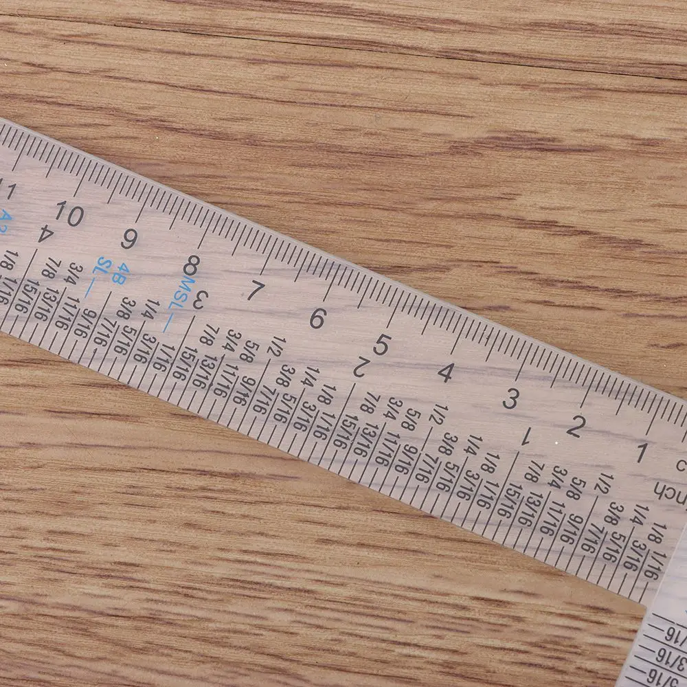 Transparent Easy Reference While Crafting Clear Handtool T-Square Ruler Graduated T-Ruler Inch Metric T-Square 6"