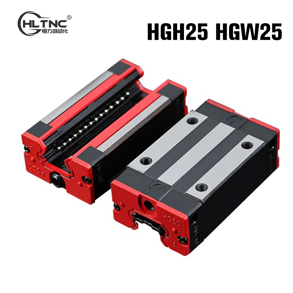 4pcs HGH25CA Square Carriages HGW25CC Flange Slider Block Fit 25mm HIWIN HGR25 Linear Guide Rail For CNC Engraver Milling Router