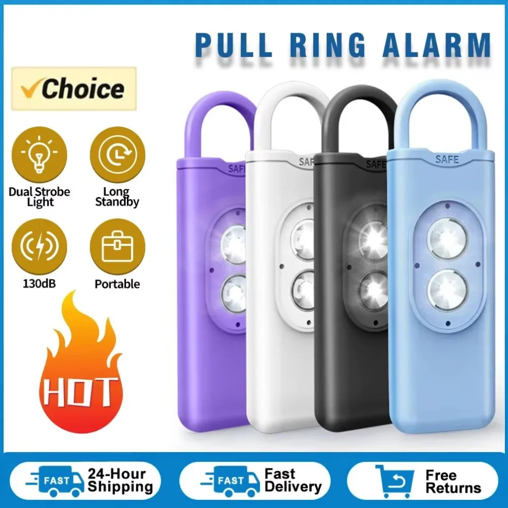 Self Defense Alarm 130DB LEDLight Anti-wolf Alert for Girl Child Women Carrying Scream Loud Panic Alarm Emergency Alarm Keychain