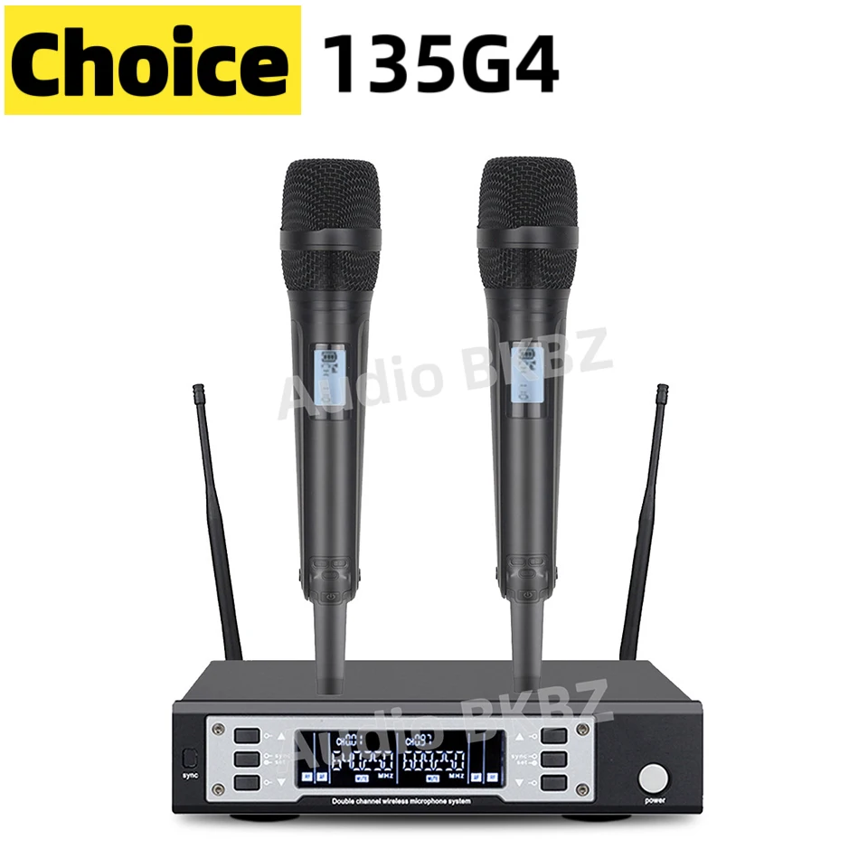 135G4 Profession Wireless Microphone System UHF Dual Channels Dynamic Long Distance Stage Performance Karaoke