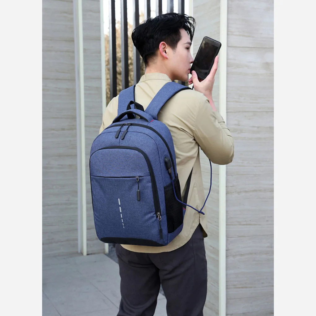 Men Fashion Backpack USB Charging Anti Splashing Anti Scratch Durable Multi Layered Split Travel Business Leisure School Bags