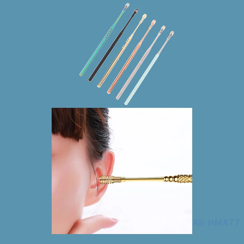 Stainless Steel Ear Wax Pickers Spring Earpick Wax Remover Curette Ear Pick Cleaner Ear Cleaner Spoon Care Ear Clean Tool