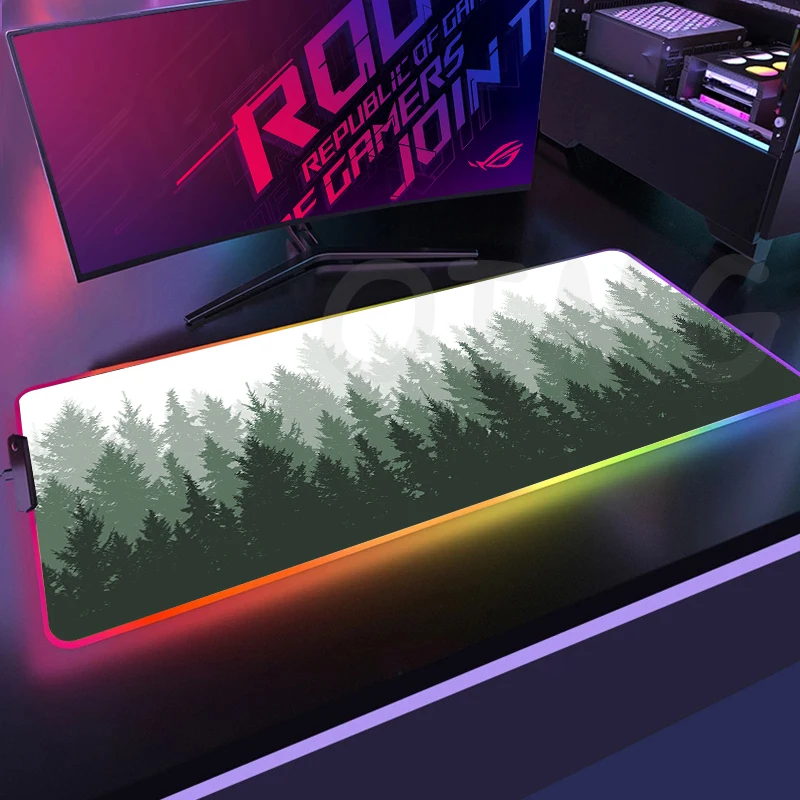 

Forest Large RGB Mouse Pad XXL Gaming Mousepad 40x90cm LED Mouse Mat Gamer Mousepads Luminous Table Mats Desk Pads With Backlit