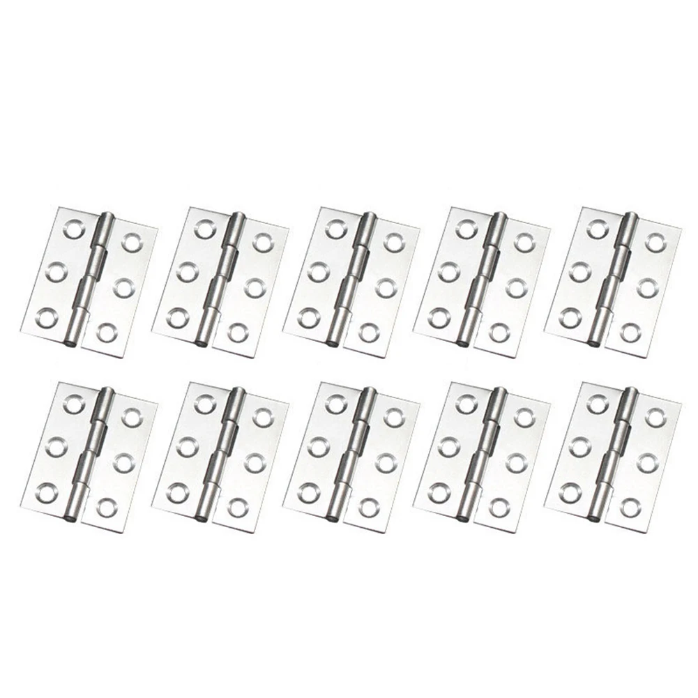

New Practical Flat Hinge Multiple Sizes Flexible Design Silent Operation Silver Stainless Steel Wear-resistant