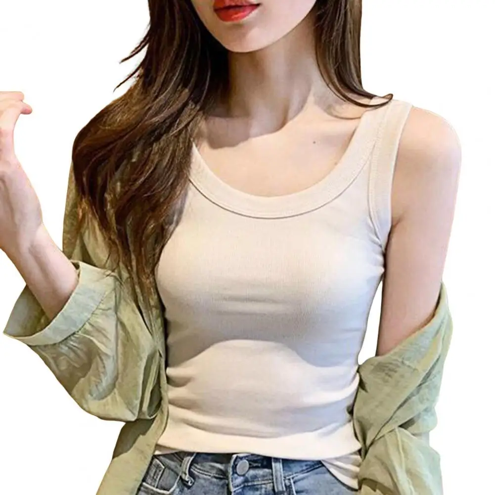

Women's Vest One-Piece No Steel Ring Cotton Chest Pad Wide Shoulder Sports Yoga Vest Underwear Black White Bra Tank Top Women