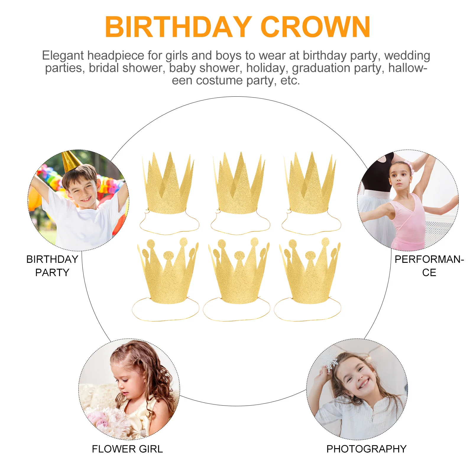 6 PCS King Crown Prince Foam Crowns Kid Party Hats Adults Princess Birthday Toddler Baby Crowning