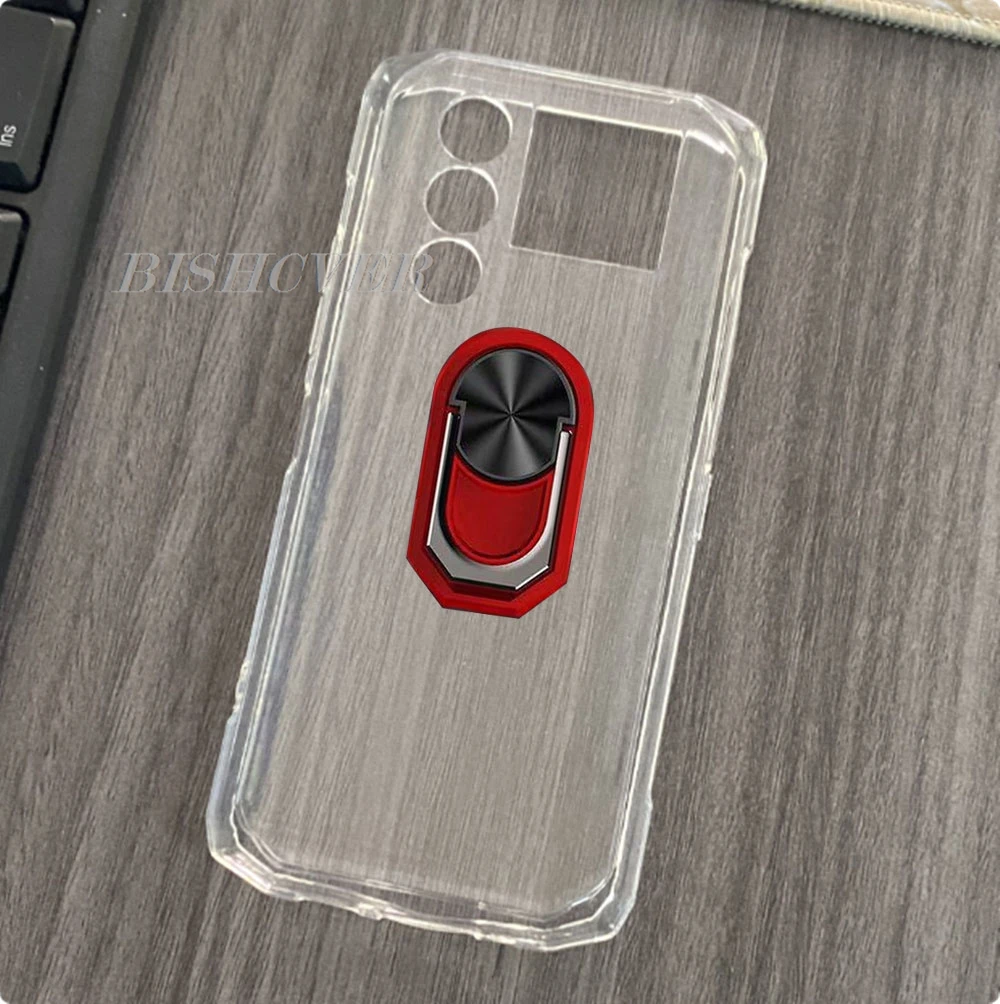 Magnet Phone Case For Doogee Blade 20 6.6" Blade20Turbo Blade20 20Play Ultra Shockproof Soft TPU Silicone Cover With Ring Holder