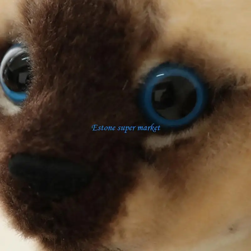 090B Realistic Siamese Cats Plush Figure Dolls With Detailed Embroidery For Bedroom and Living Room Display Accessories