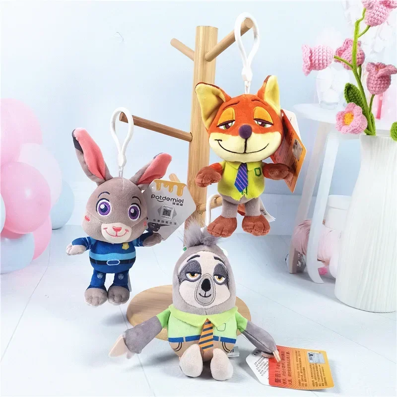 Disney Zootopia Plush Doll Keychain Cute Anime Judy Fox Nick Kids Doll Toys Fashion Backpack Pendant Children Holiday Gifts