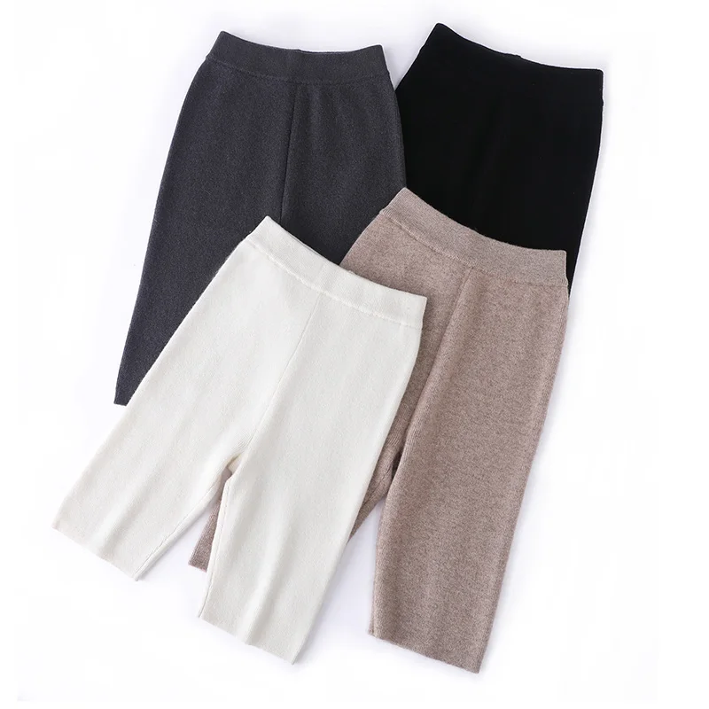 

Daily Autumn Winter Women's Shorts Thermal Leggings 100% Cashmere Tights Short Thick Warm Stretchy Knit Pant Elastic Bottom Wear