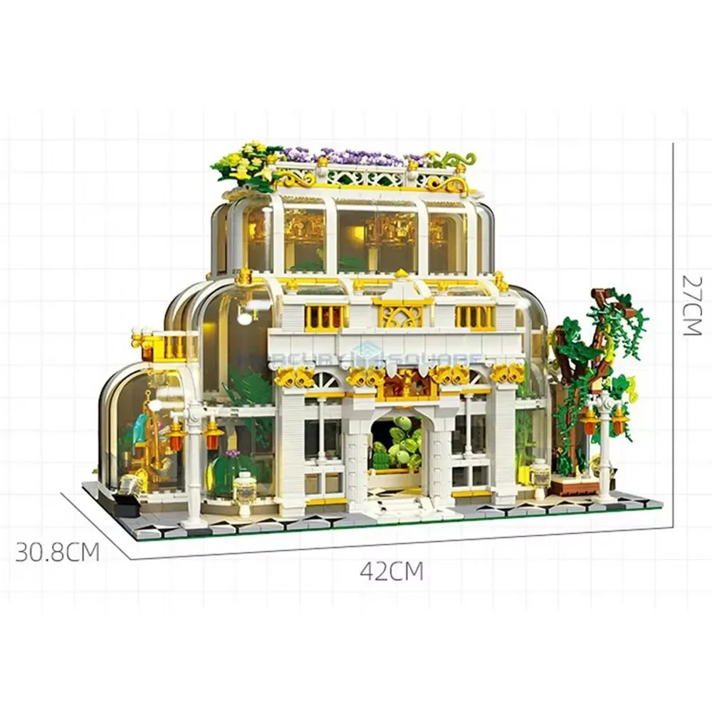 2231 STKS Plant Tuin Bouwstenen Stad Street view Model MOC Bricks Set Met Licht Kinderen Educatief DIY Speelgoed Vakantie Geschenken