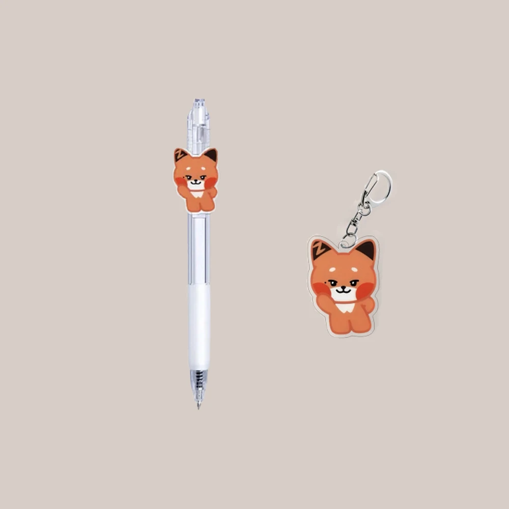 2Pcs/Set KPOP ZEROBASEONE ZERONI Cute Gel Pens Keychains Jiwoong Matthew Taerae Hanbin Zhanghao Stationery Fans Bag Accessories