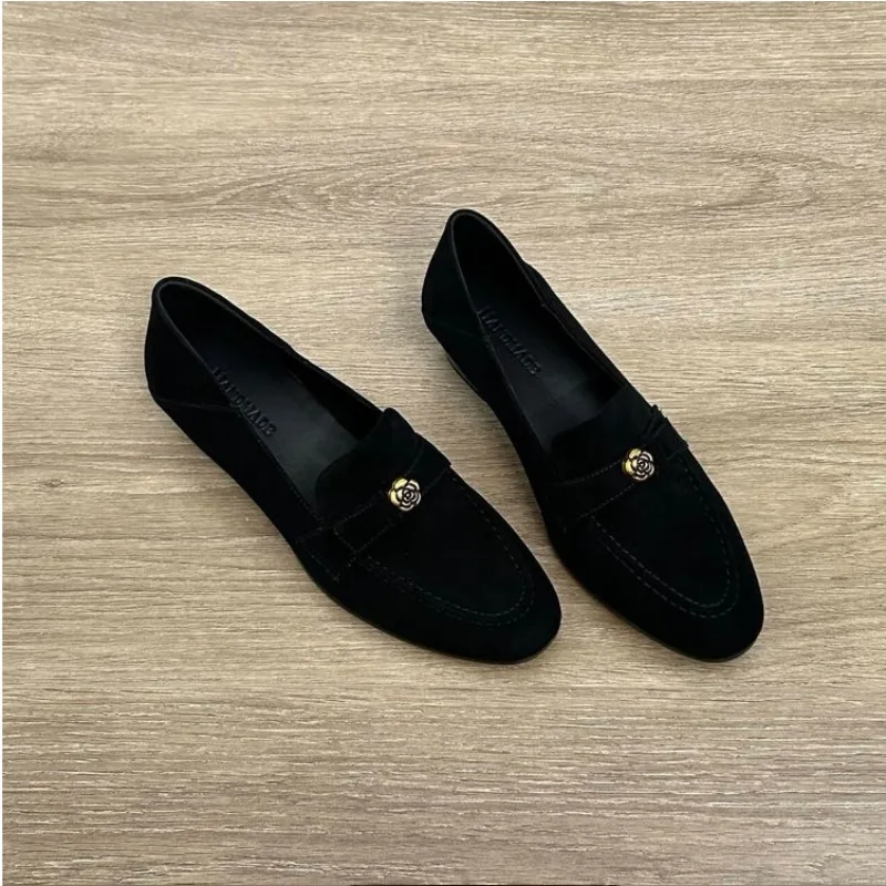 

French Retro Block Heel Loafers for Women 2026 Autumn New Versatile Slip-on Round Toe Temperament Single Shoes