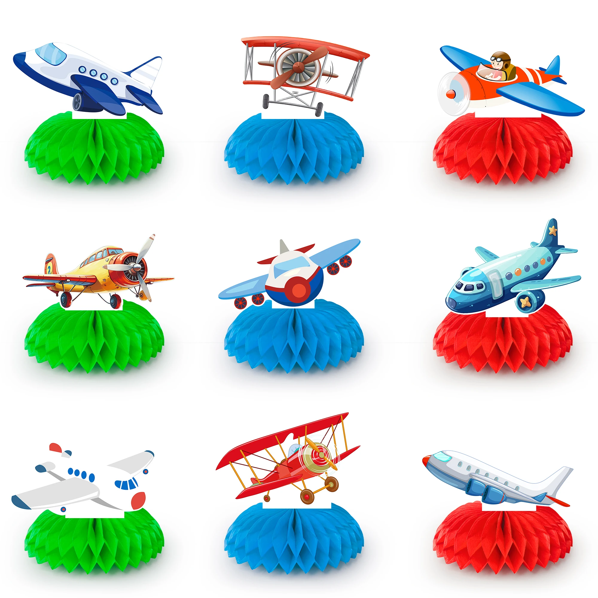 

9 Pcs Airplane Honeycomb Centerpieces Airplane Party Supplies 3D Airplane Table Topper Aircraft Centerpieces Birthday Party