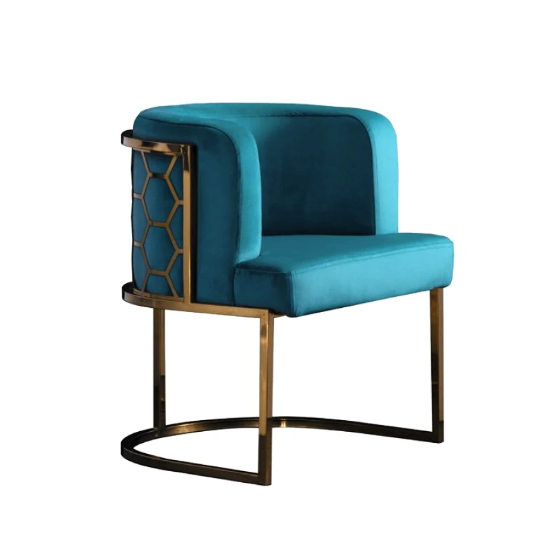 سعر المصنع بالجملة مطعم مقهى الأثاث مطعم الذهب معدن المخملية الوردي كرسي طعام غير رسمي #6