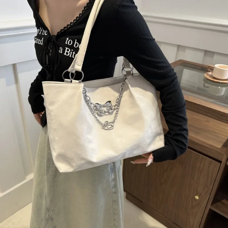 Fashion Bow Shoulder Bag Spring and Summer New Commuter Handbag Students Large Capacity Commuter Tote Bag Cosmetic Organizer