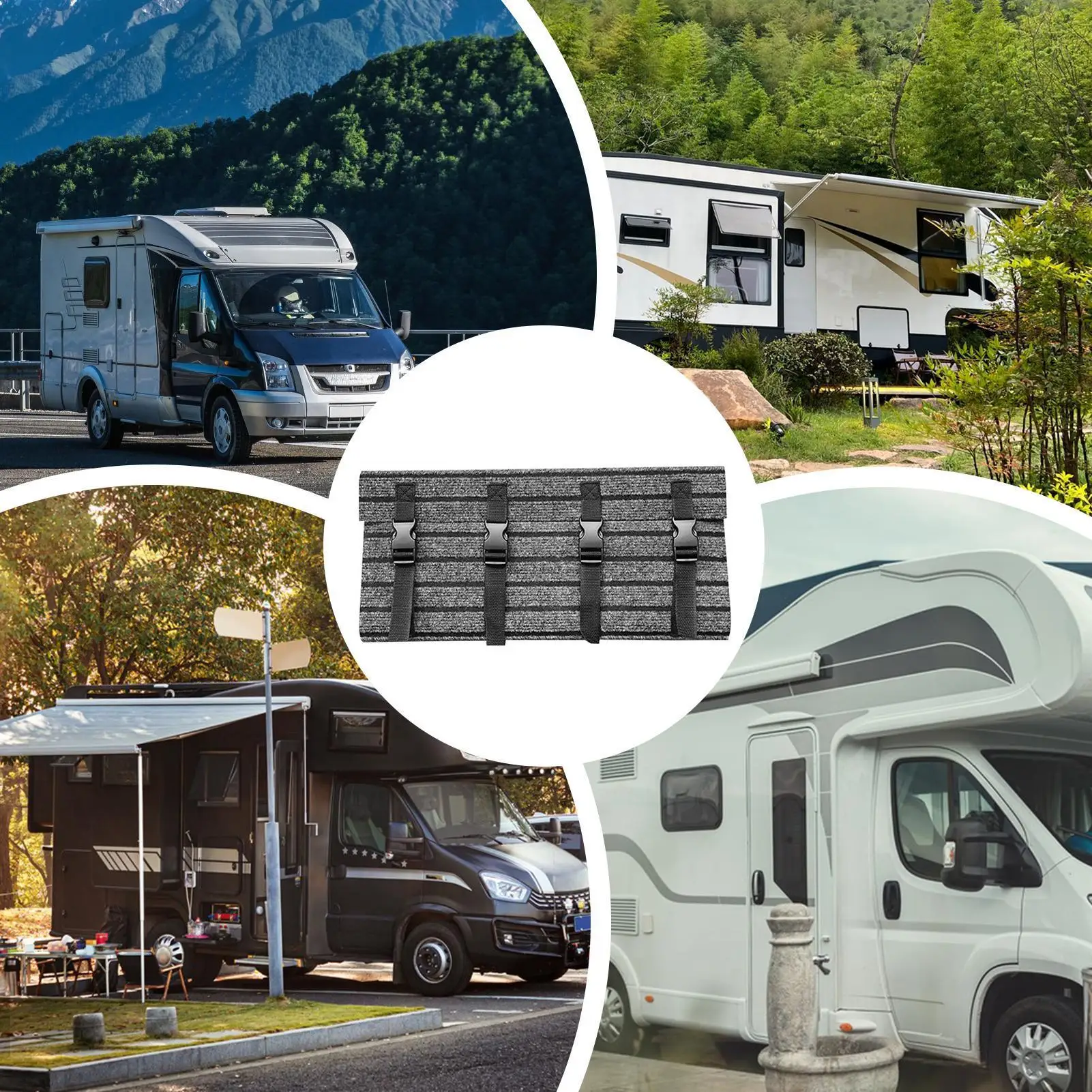 

Крышка ступеней для автофургона со светоотражающей полосой Коврик для протектора 18 х 18 дюймов с регулируемыми защелками Нескользящий коврик для прицепа