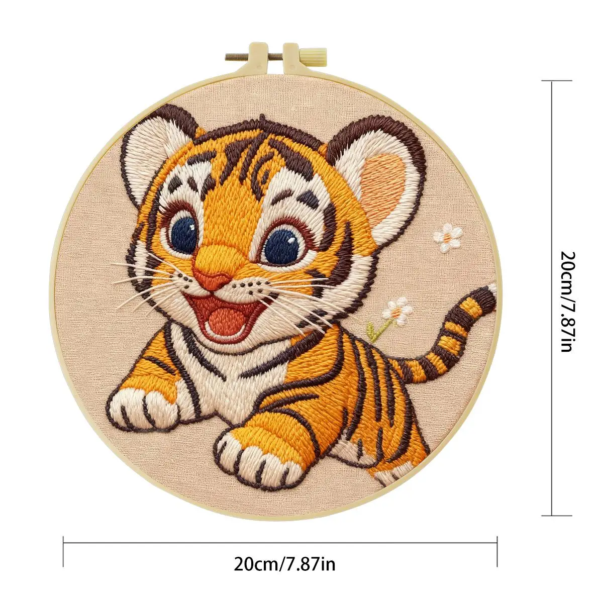 1 Stück 20X20CM/15X15CM 7,87/6,3 Zoll Tier - Tiger Stickerei Starter-Kit DIY-Kit DIY-Stickerei-Set Handarbeiten Heimdekoration – Detail 4