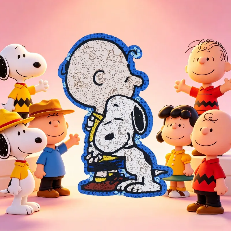 

Peanuts Comics Snoopy Hug Together Wooden Puzzles for Adults Educational Assemble Indoor Leisure Toy Home Decor Holiday Gifts