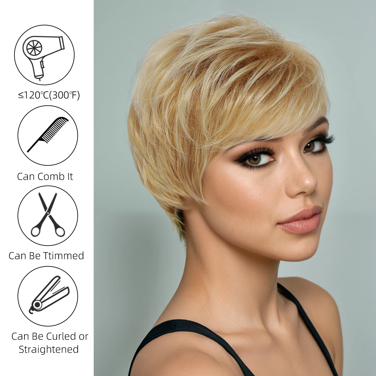 Fluffy Temperament Gold Headband Synthetic Fiber Wig European And American Style Hair Accessory