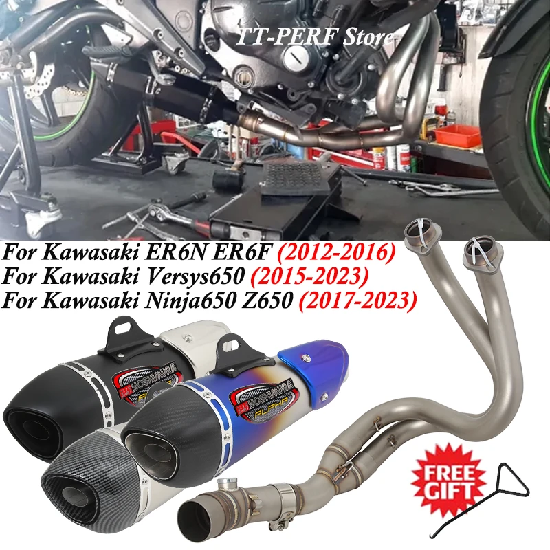 

Full System For Kawasaki ER6N ER6F Versys 650 Z650 Ninja 650 Motorcycle Exhaust Escape Silencer Yoshimura DB Killer Front Center