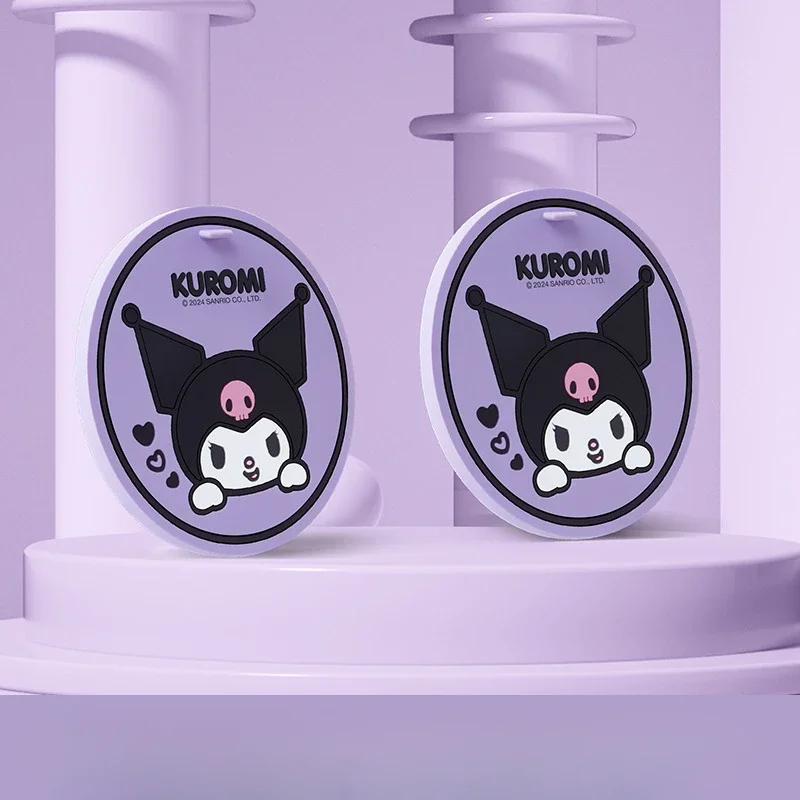 2 pezzi Kawaii Sanrio Kuromi sottobicchieri per auto Cartoon Anime Car Coaster Storage PVC Anti-Skid Mat accessori decorare il regalo delle ragazze