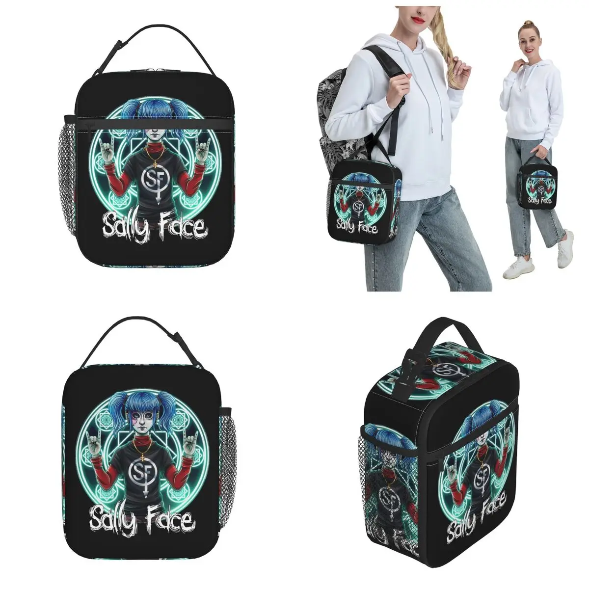 Sally Face Super Gear Boy Game Product Insulated Lunch Bag For Outdoor Food Storage Bag Portable Thermal Cooler Lunch Boxes