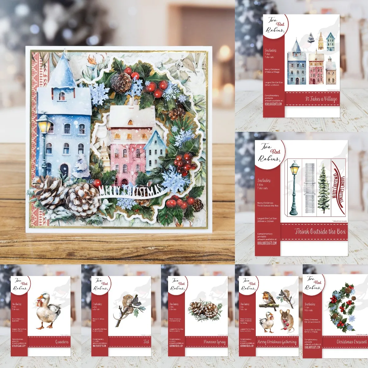 2024 New September Village Christmas Crescent Die Set For Diy Scrapbooking Maker Photo Album Template Handmade Decoration