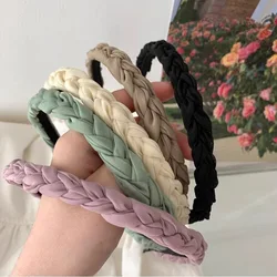 French Retro Elegant Knot And Twist Pure Color Hair Band Simple Temperament High Cranial Top Hair Band Hair Accessories  Female