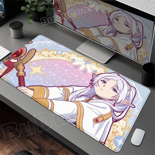 Imagen 1 del producto HD nuevo Kawaii Girl Frieren en el funerario alfombrilla de ratón XXL 800x400mm Mausepad grande ordenador portátil Gaming PC alfombrilla de ratón goma Anime escritorio Mat